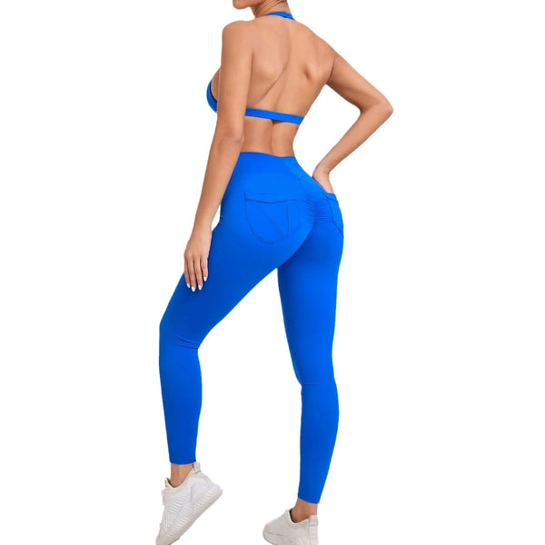 Twist-Front Halter Leggings Set