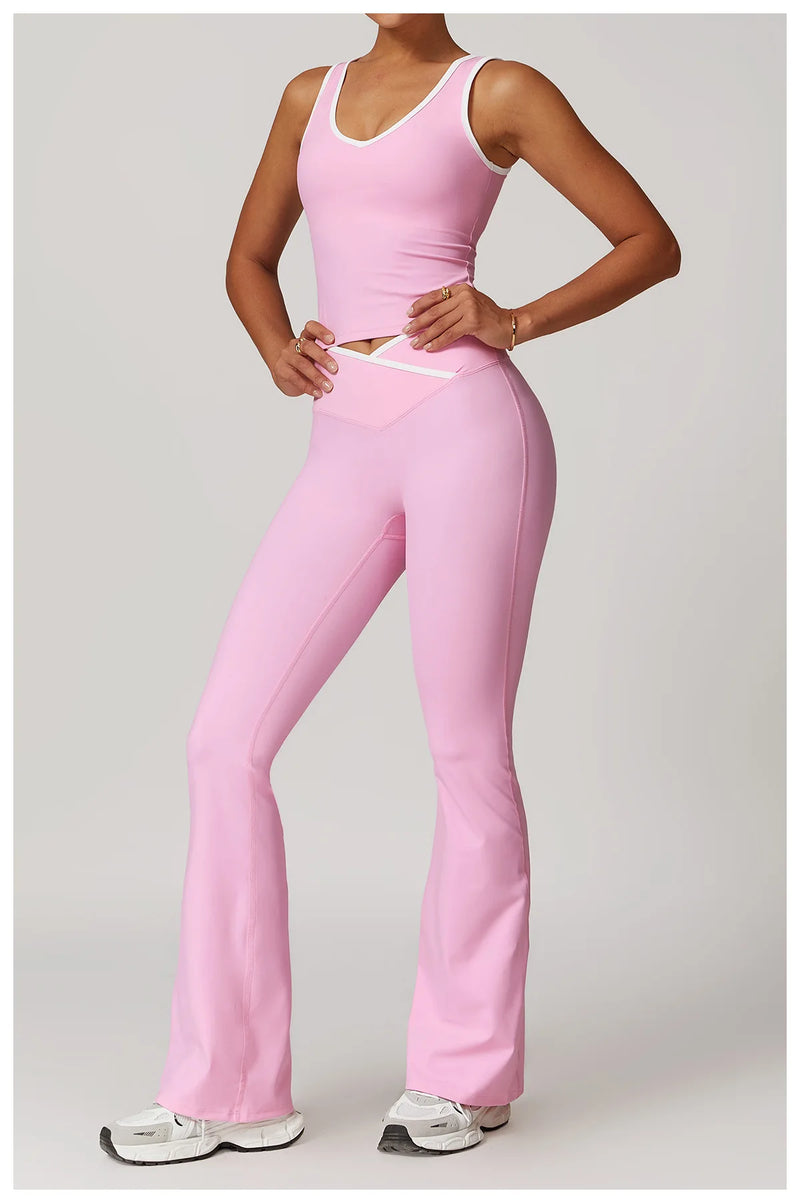 Crossover Flared Leggings Set