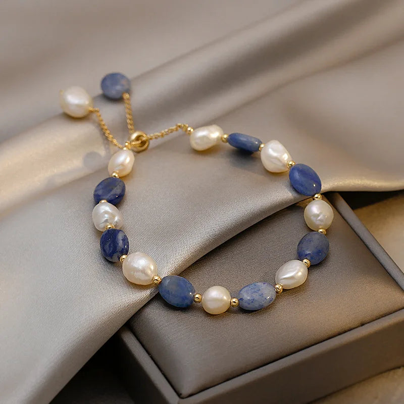 Pearl & Gemstone Adjustable Bracelet