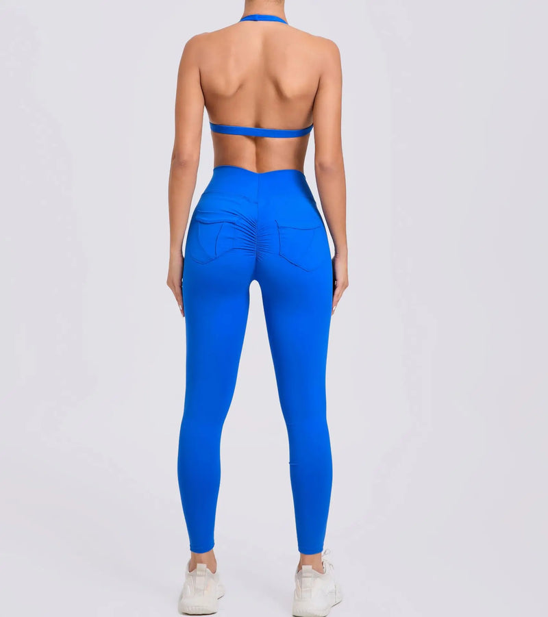 Twist-Front Halter Leggings Set