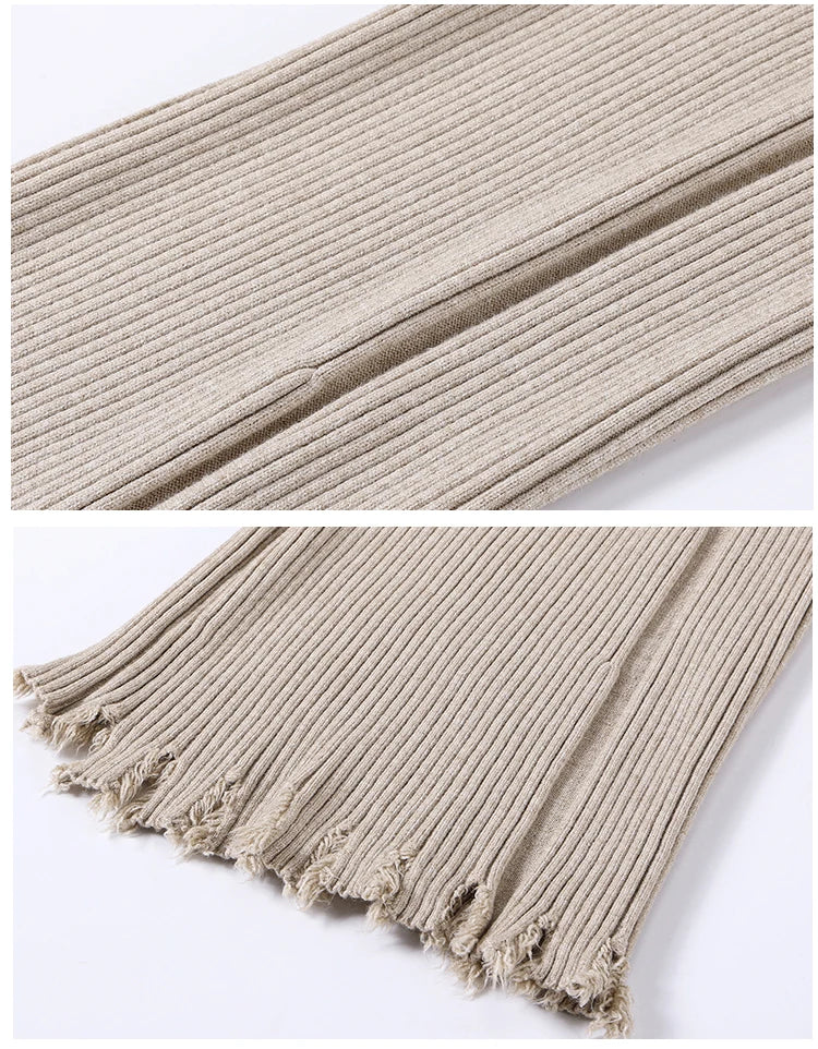 Ribbed Flare Knit Pants