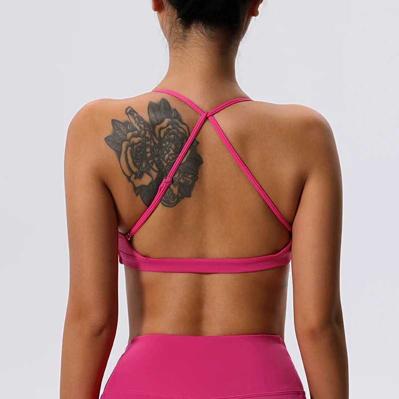 Twist-Front Halter Sports Bra