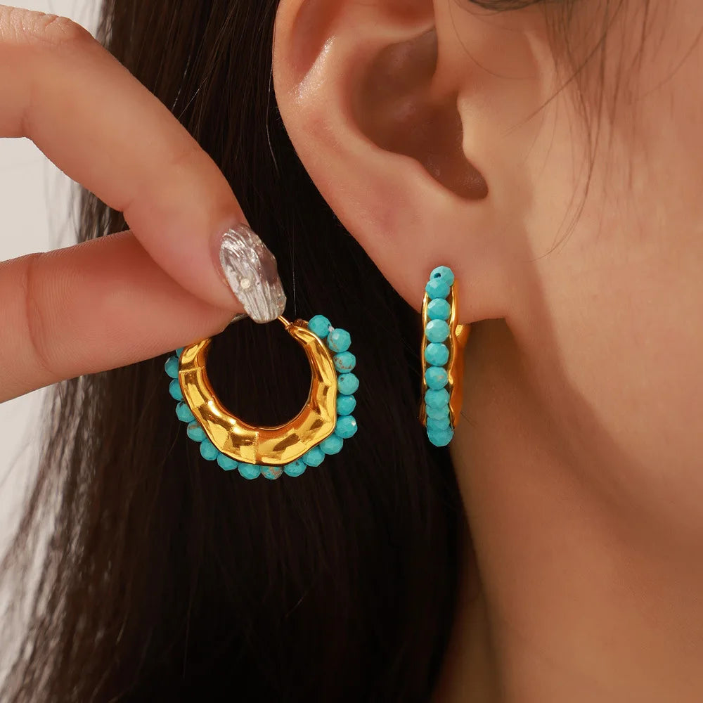 Beaded Hoop Earrings