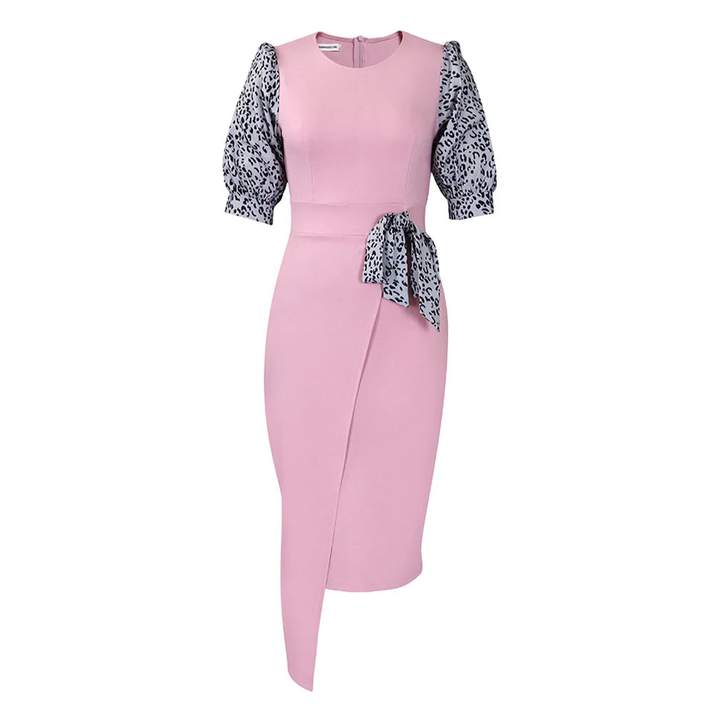 Elegant Midi Dress with Statement Sleeves
