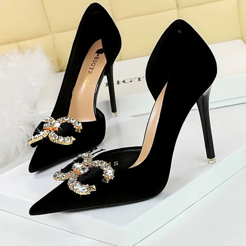 Crystal Embellished Stiletto Pumps