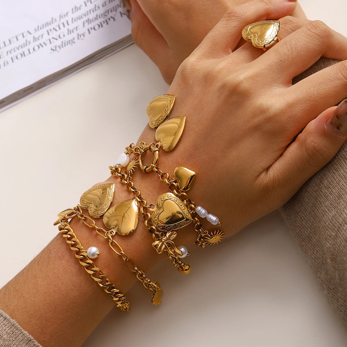 Heart Charm Bracelet