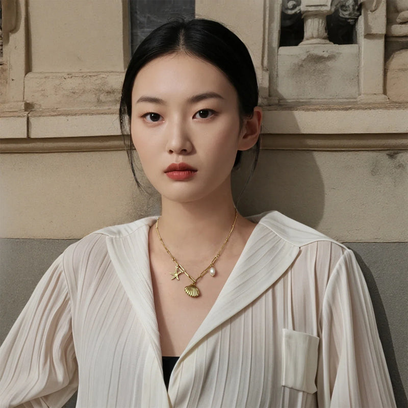 Starfish Pearl Necklace