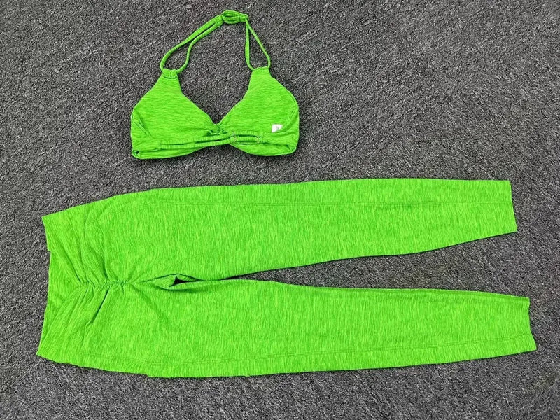 Halter & Ruched Leggings Workout Set