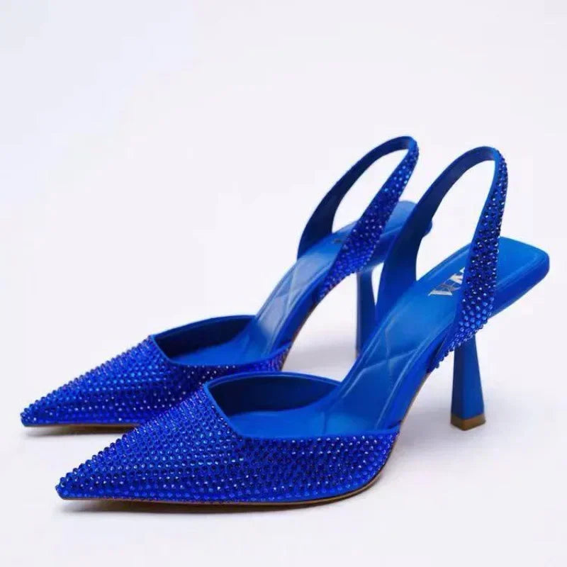 Rhinestone Slingback Stiletto Heels