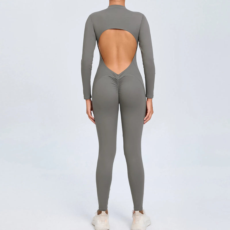 Backless SculptFit Long Sleeve Jumpsuit