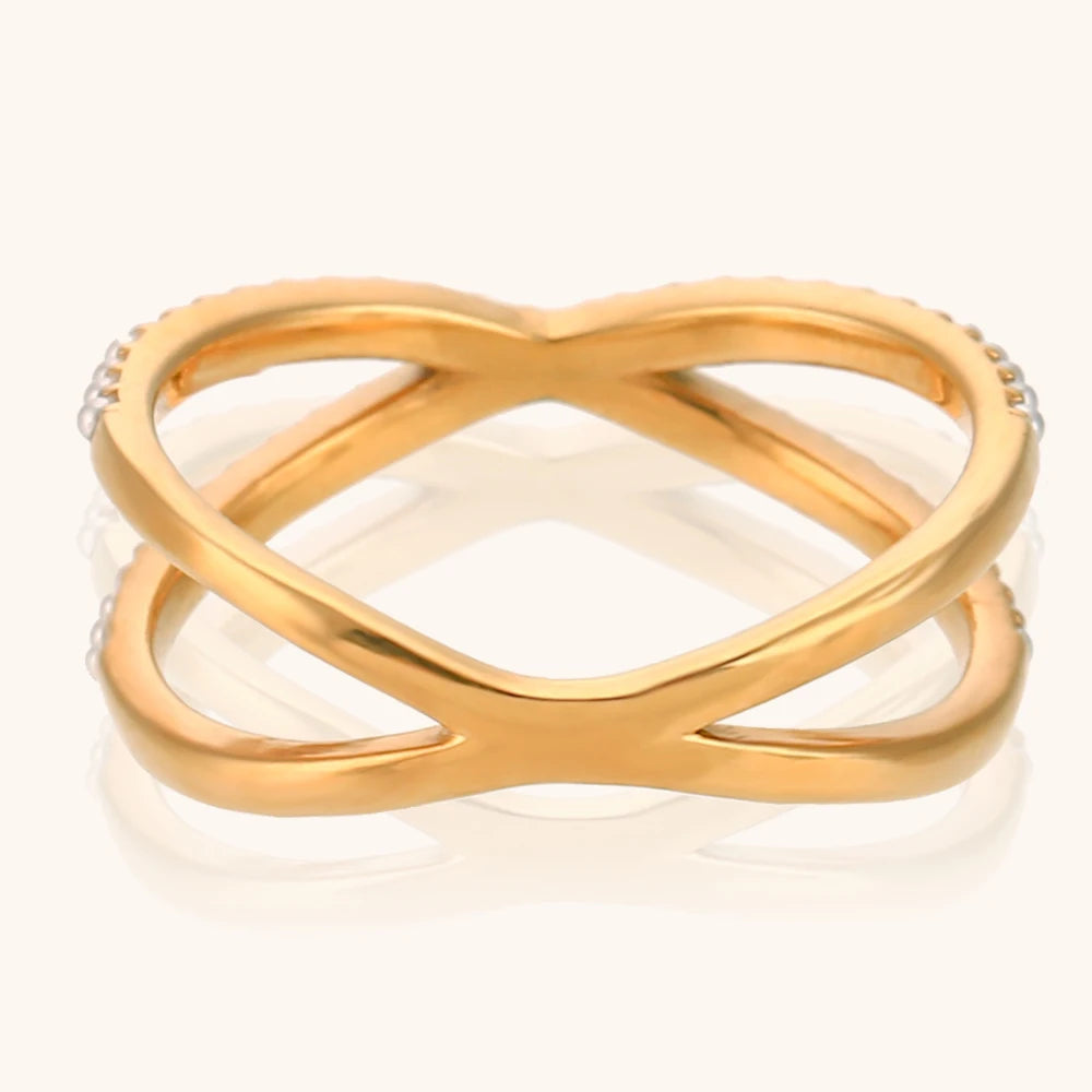 Crystal Crossover Ring