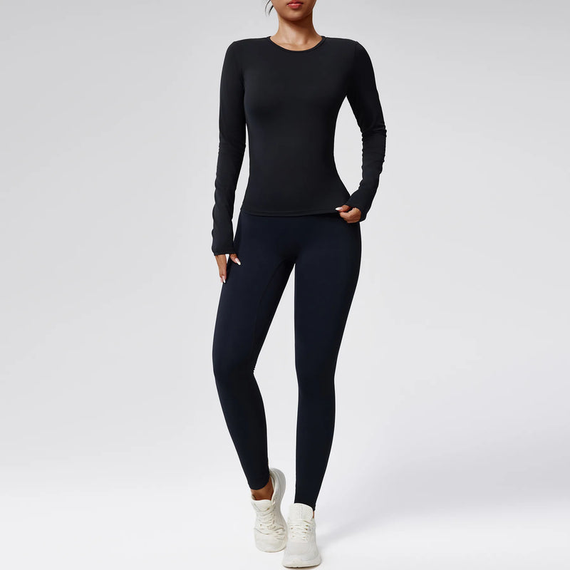 Thumbhole Long Sleeve Leggings Set