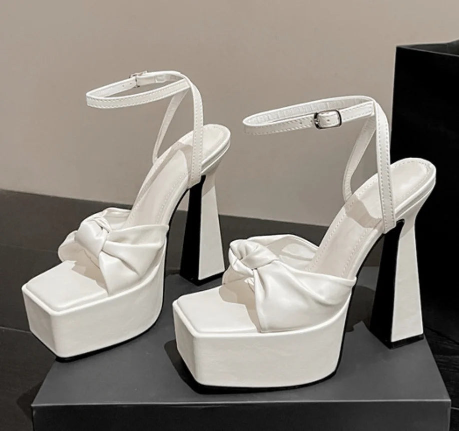 Knot-Detail Platform Heels