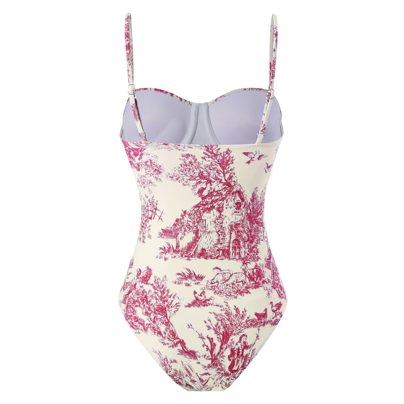 Printed Spaghetti Strap Bodysuit