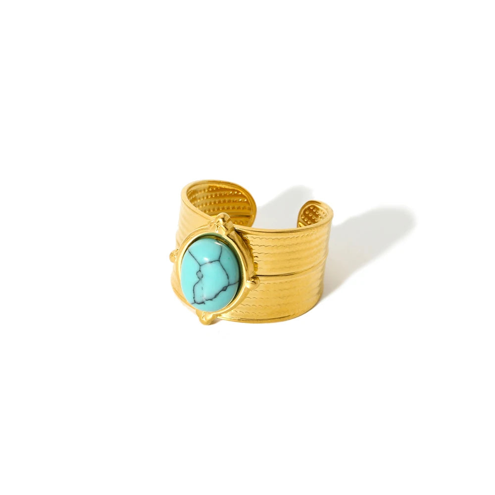 Boho Turquoise Ring Set