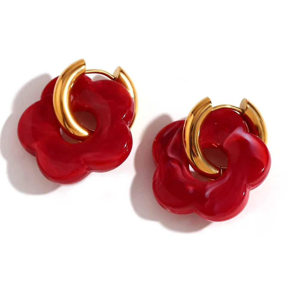 Flower Hoop Earrings