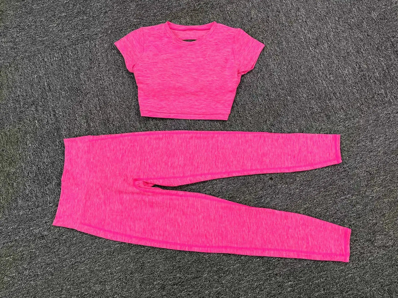 Open Back Crop Top & Leggings Workout Set