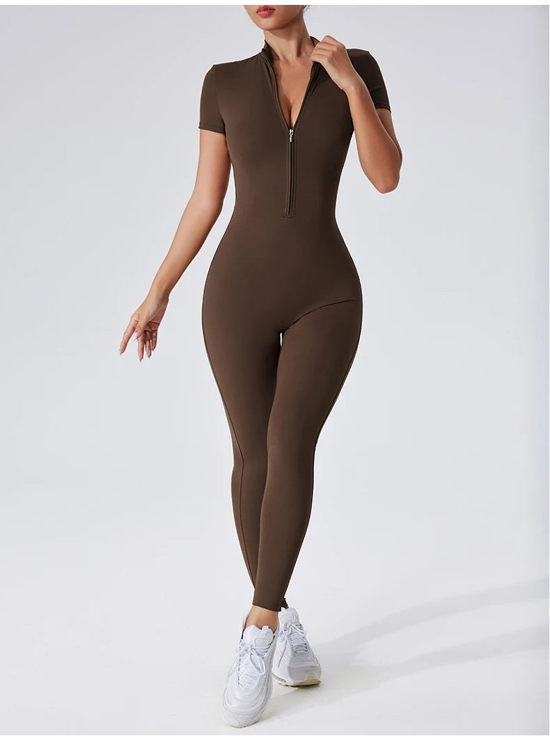 Sculpting Zip-Up Active Jumpsuit