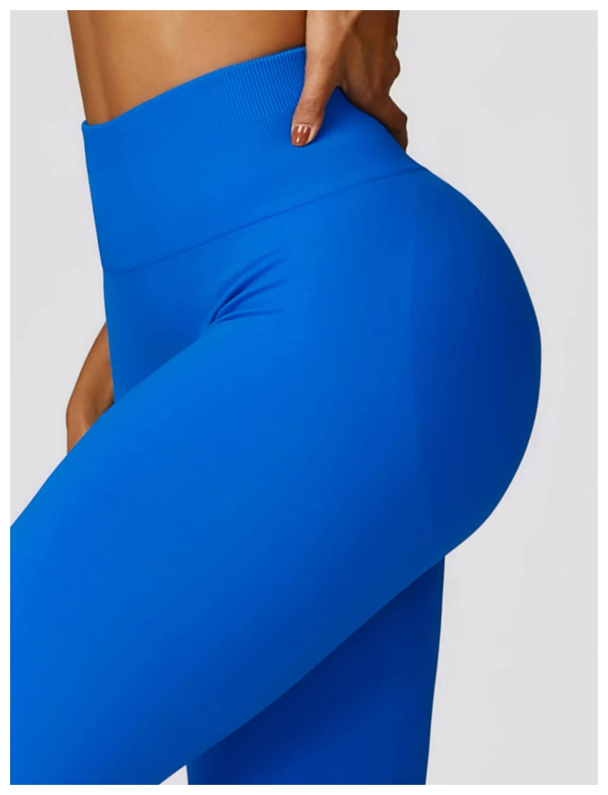 Ribbed Waist Flared Leggings