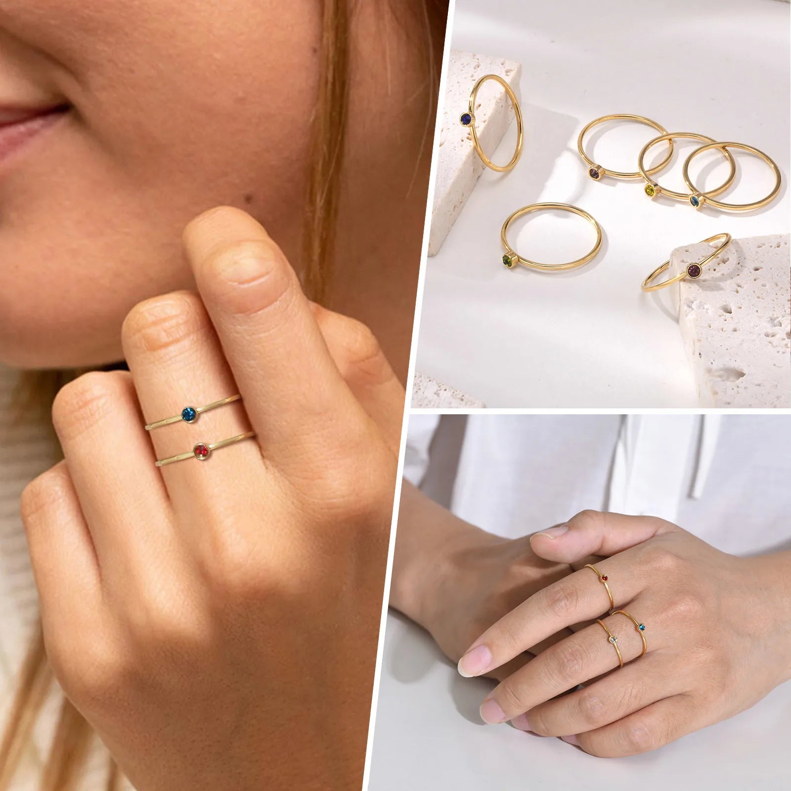 Dainty Birthstone Stacking Ring
