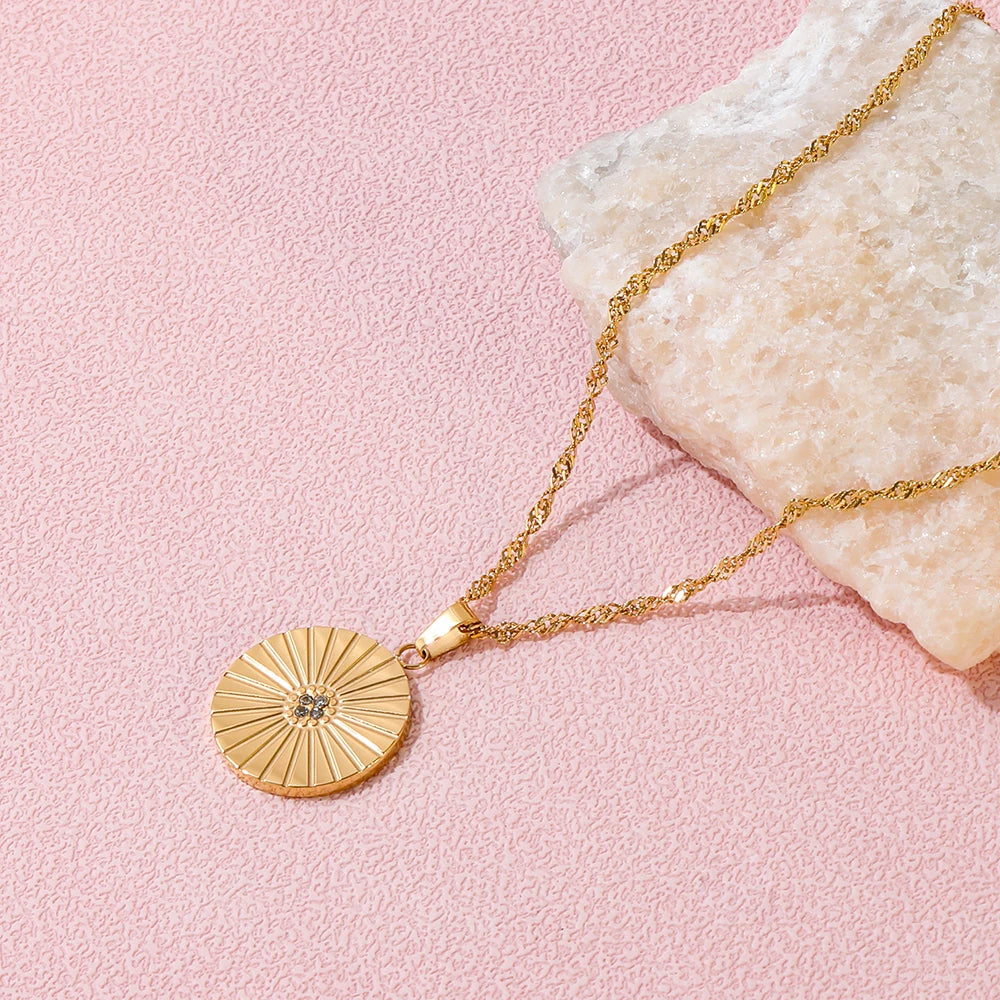 Sunburst Medallion Pendant Necklace