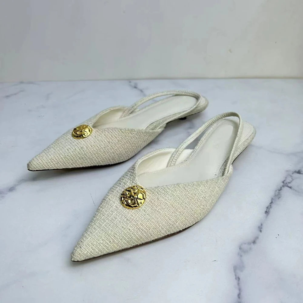 Pointed Toe Slingback Flats