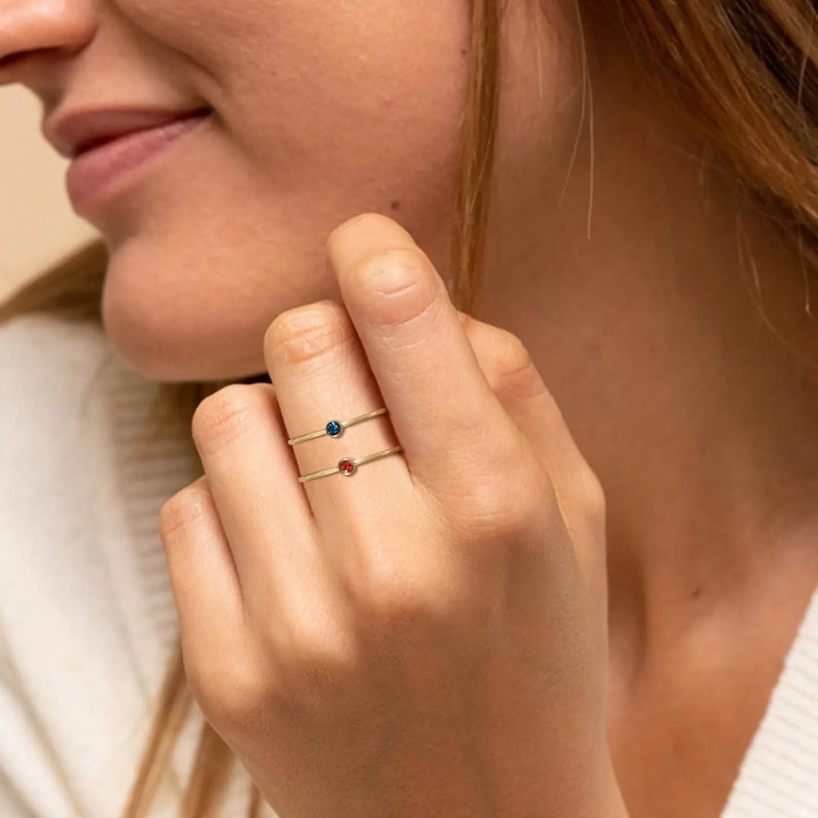 Dainty Birthstone Stacking Ring