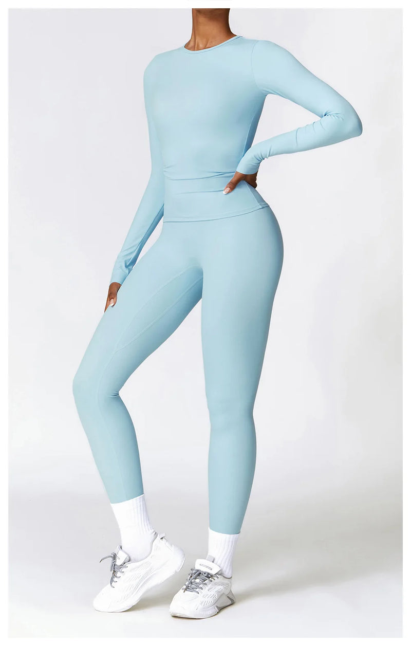 Thumbhole Long Sleeve Leggings Set