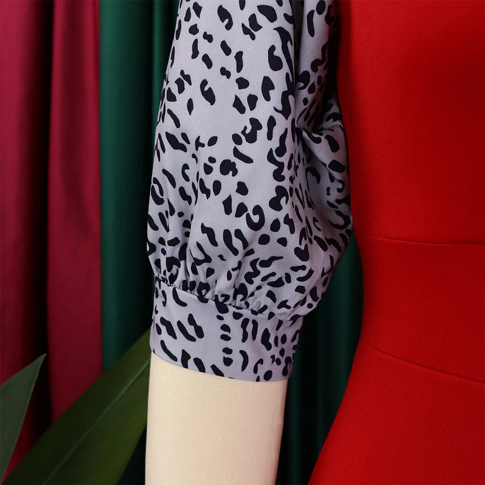 Elegant Midi Dress with Statement Sleeves