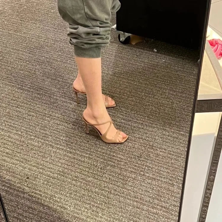 Strappy Satin High Heel Sandals