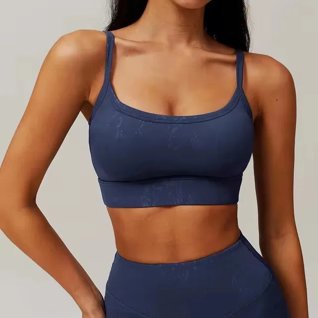 Seamless Textured Sports Bra & Biker Shorts Set