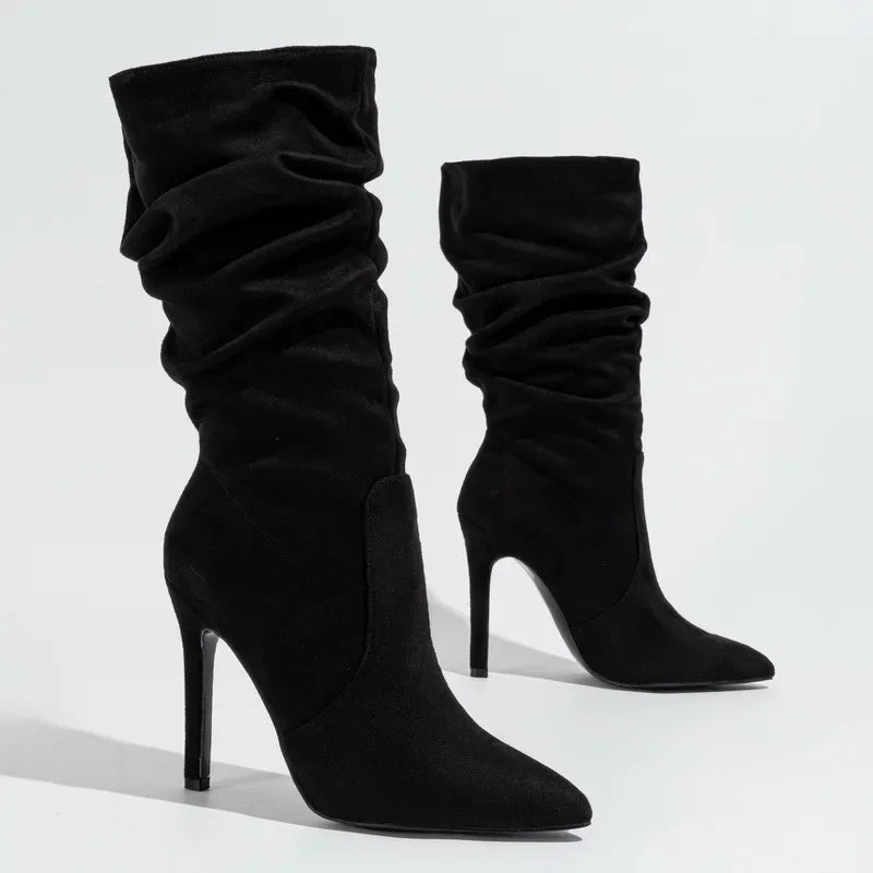 Suede Slouchy Stiletto Boots
