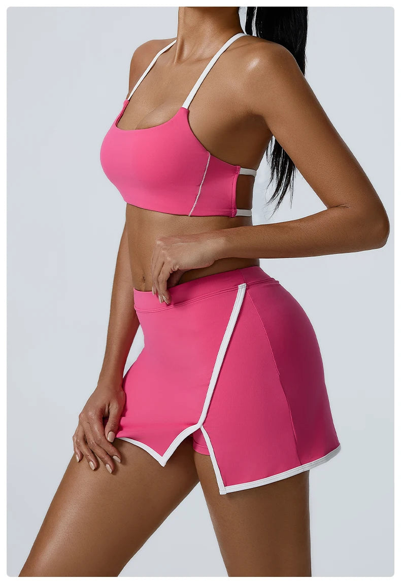 Split-Front Athletic Skirt Set