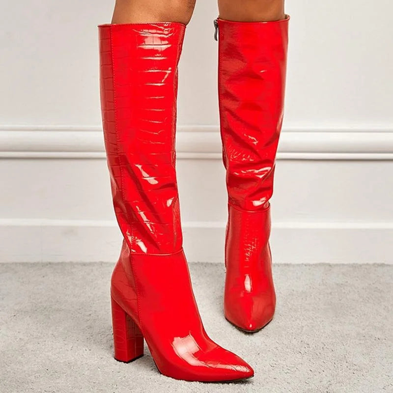 Pointed Toe High Heel Sock Boot