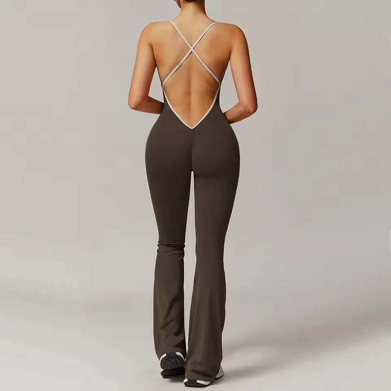 Strappy Flare-Leg Jumpsuit