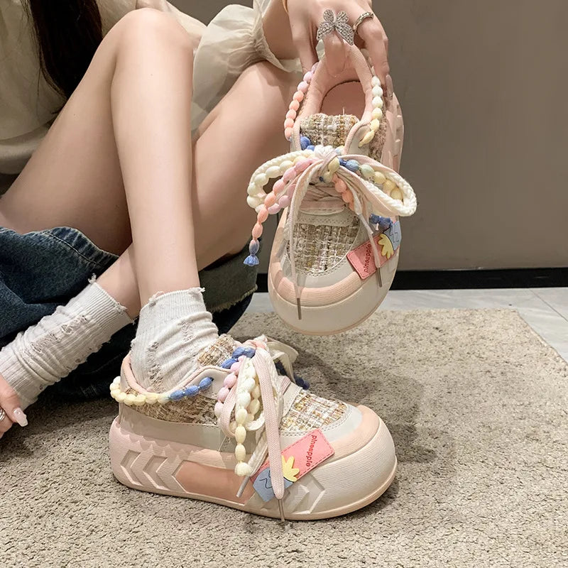 Pastel Pom Pom Sneakers