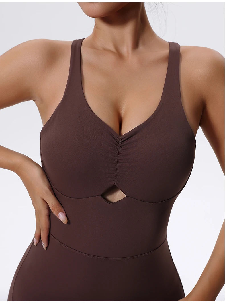 Zipper One-Piece Sportswear for Workout & Yoga