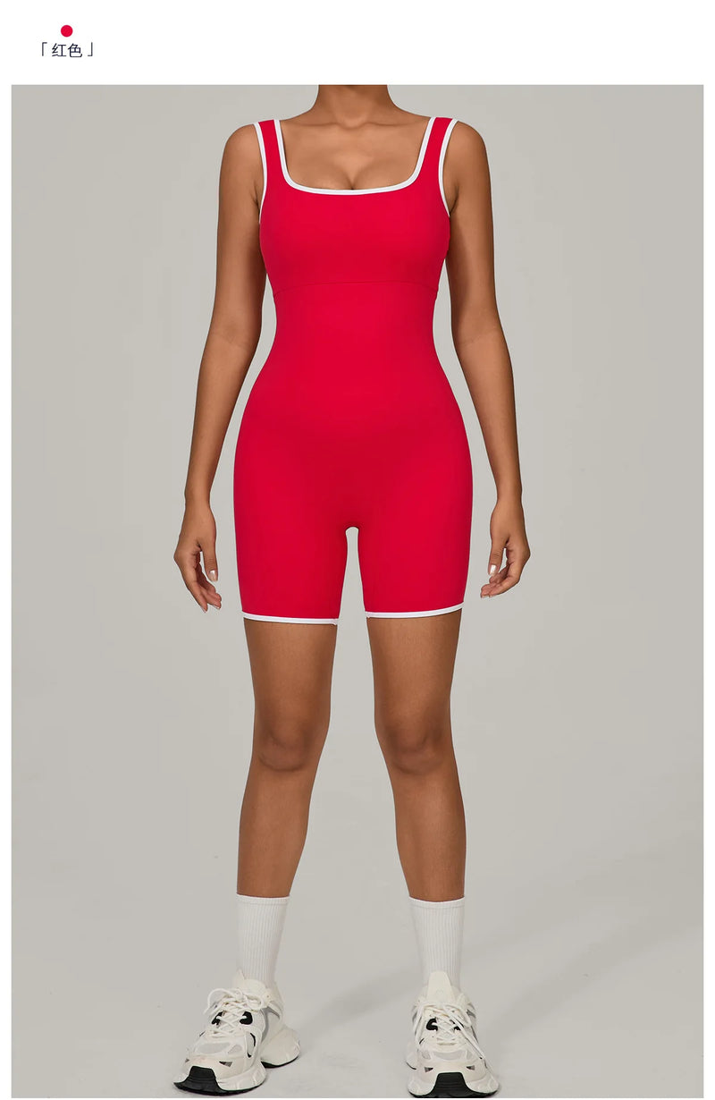 Square Neck Active Romper