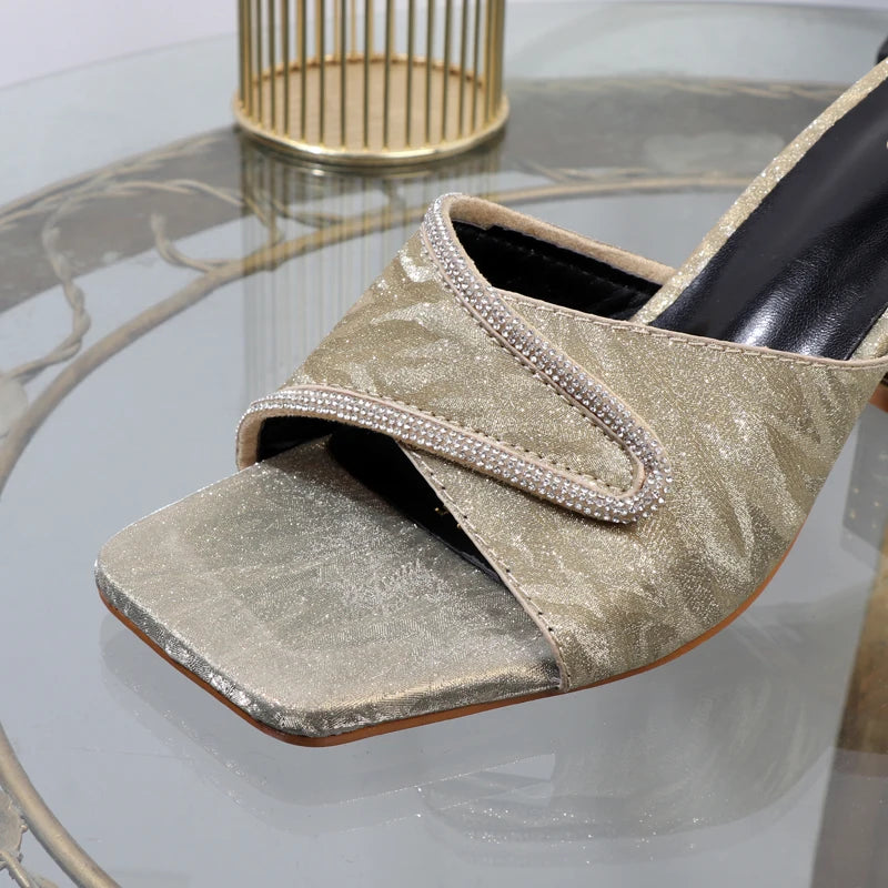 Embellished Block Heel Mules