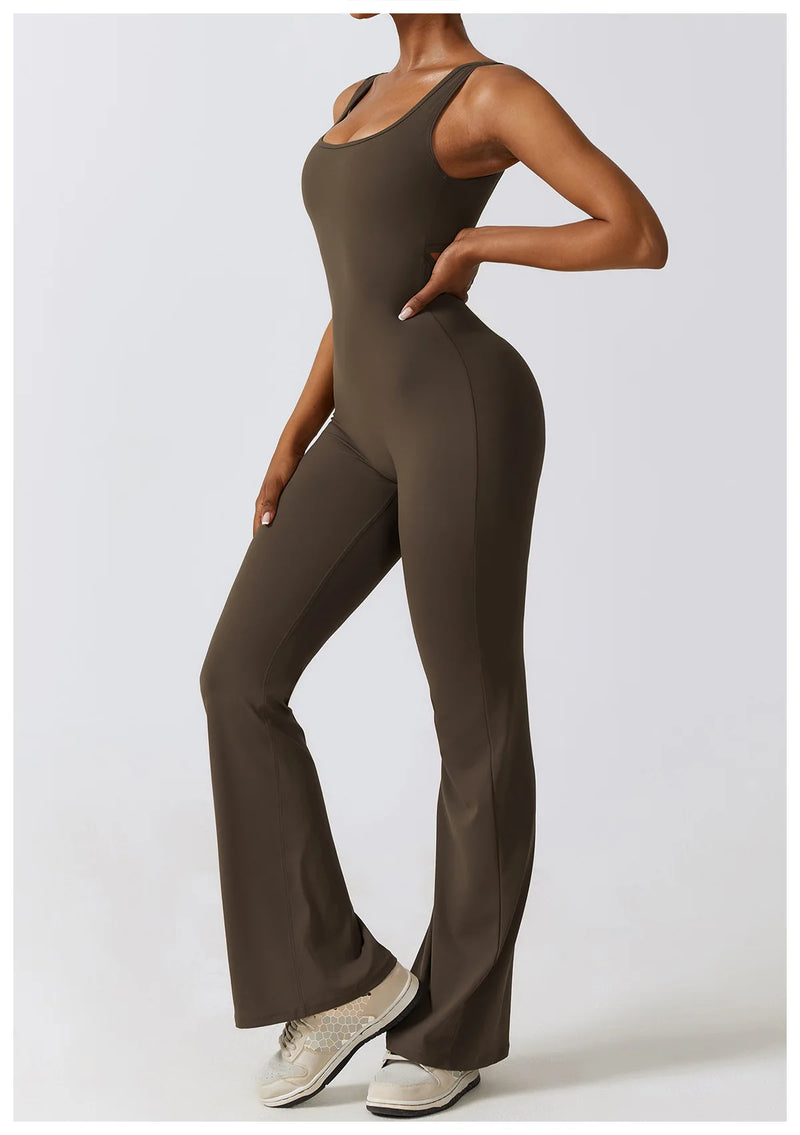 Flare Leg Active Jumpsuit