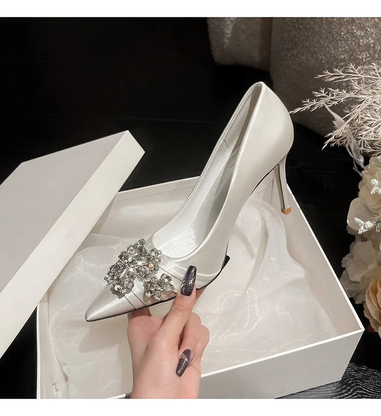 Rhinestone Embellished Stiletto Heels
