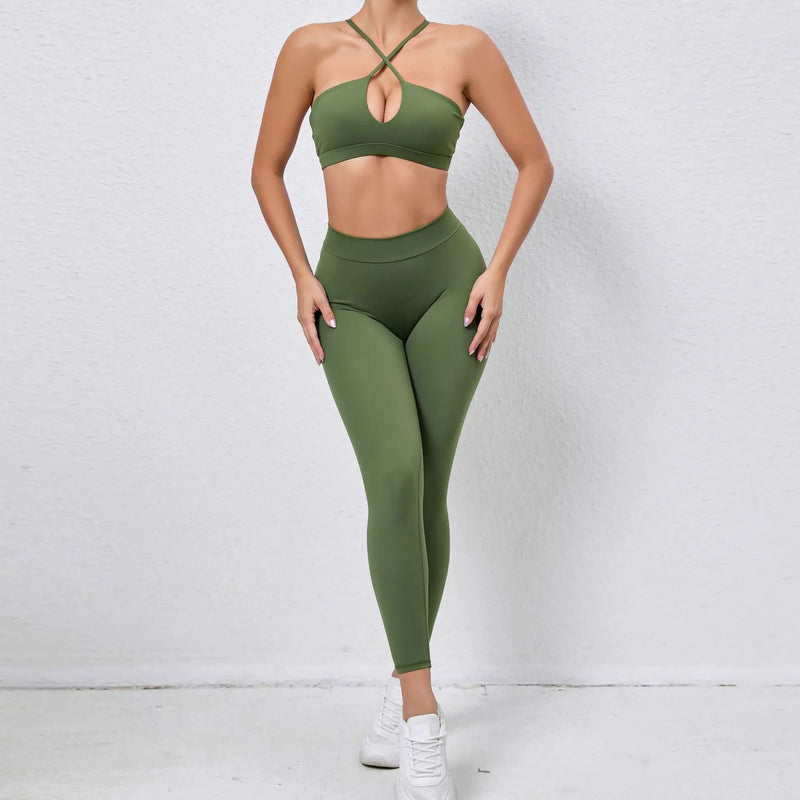 Keyhole Halter Leggings Set