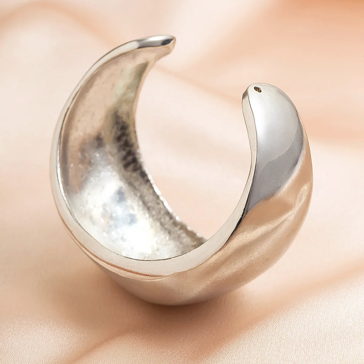 Bold Chunky Sculpted Cuff & Ring Set – Gold & Silver Finish