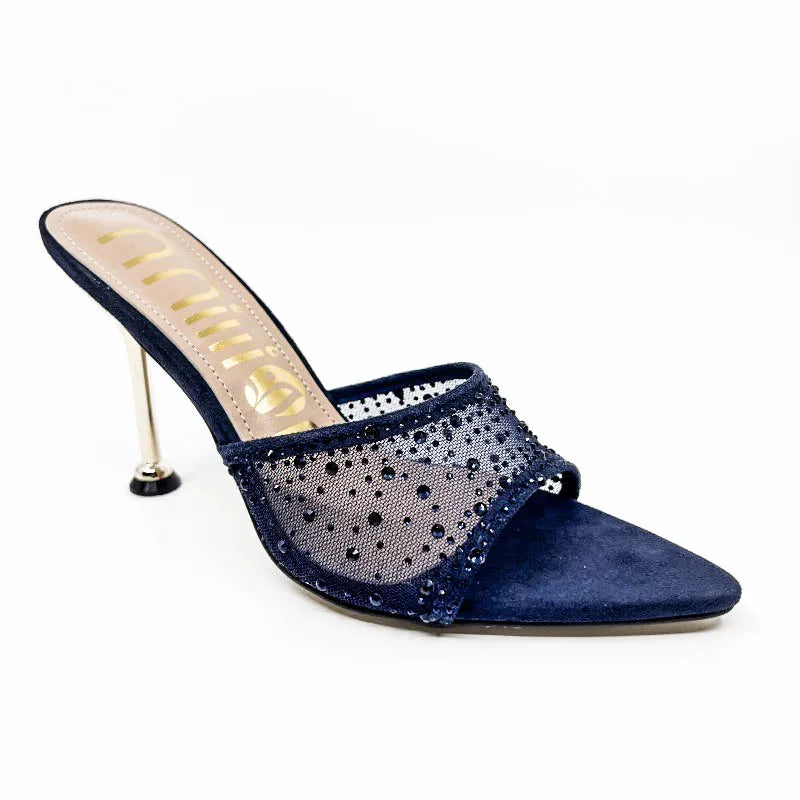 Mesh Rhinestone Stiletto Heels