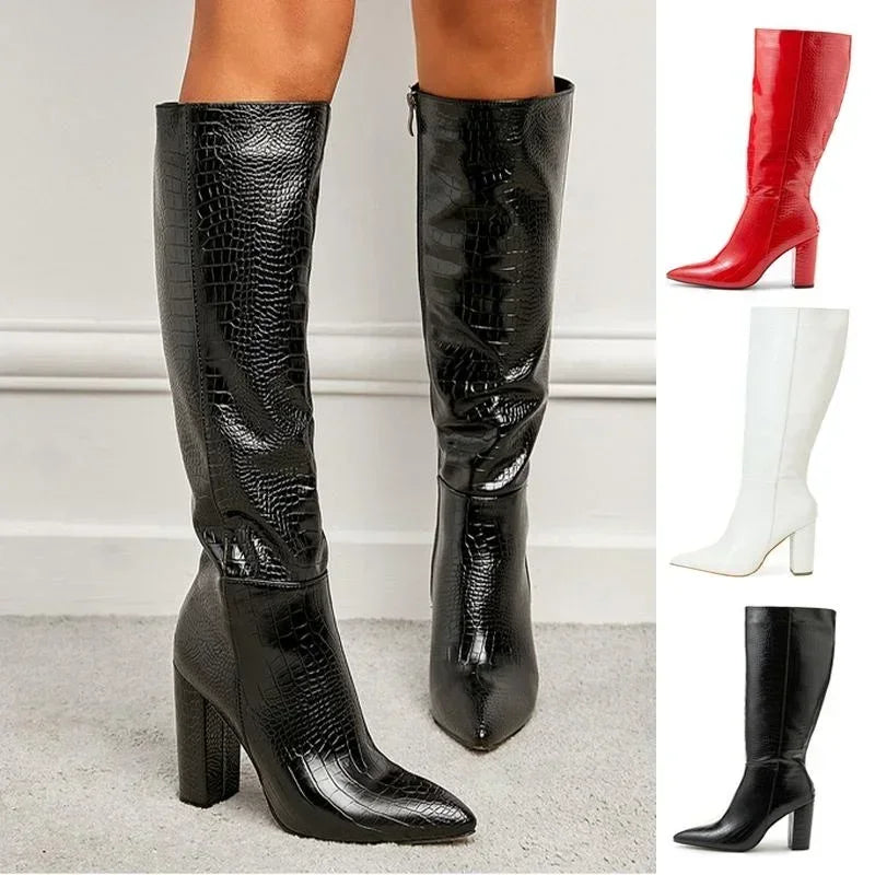 Pointed Toe High Heel Sock Boot