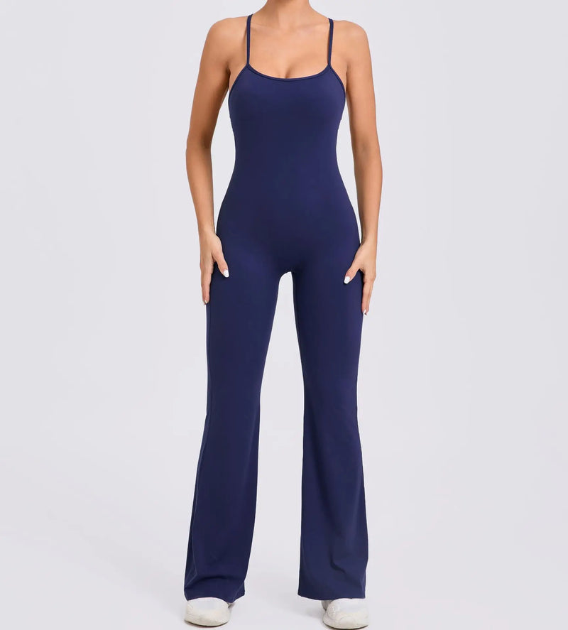 Sleek Noir Flare Jumpsuit