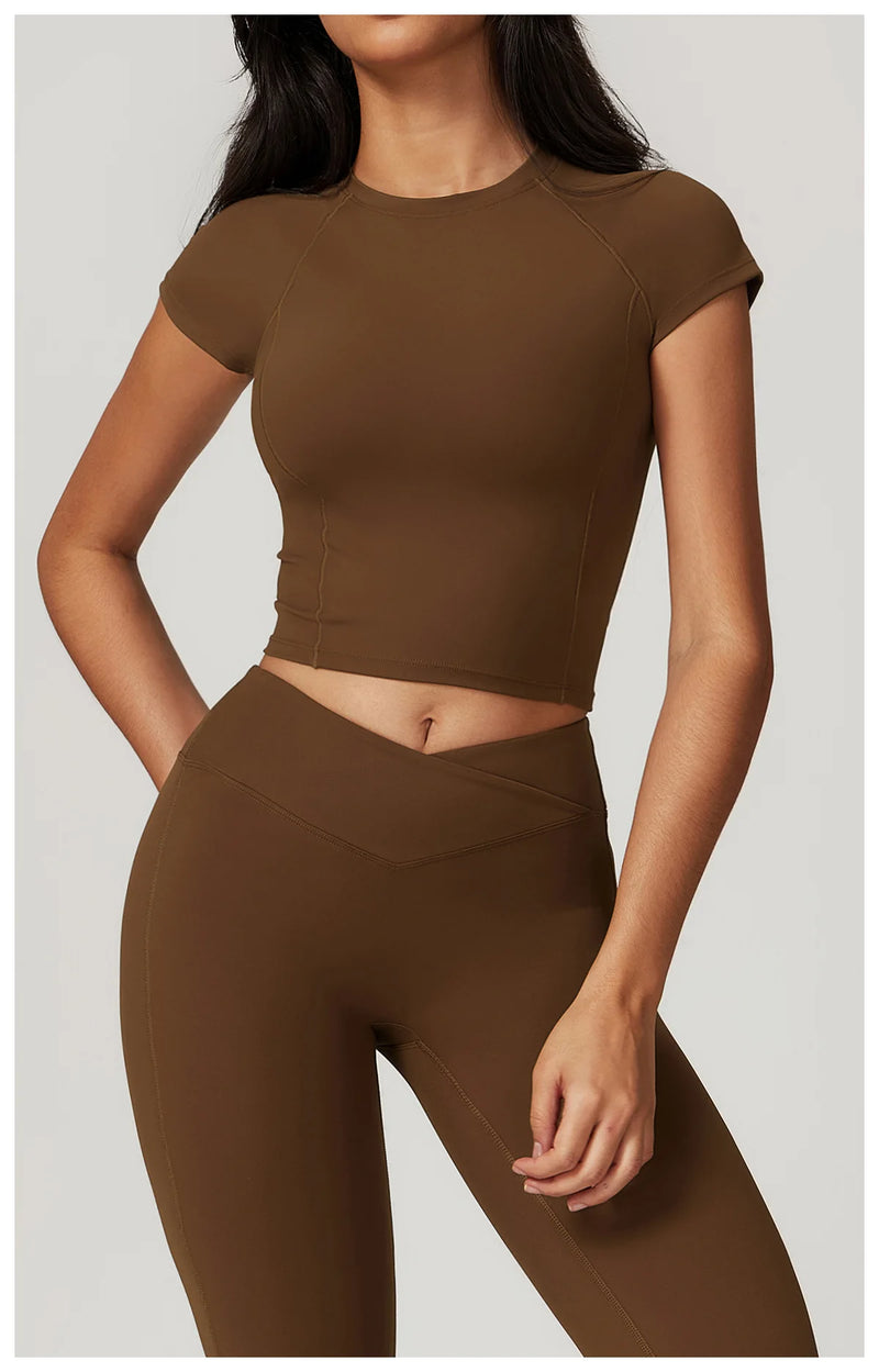 Short Sleeve Workout Crop Top