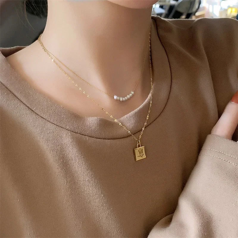 Dainty Pearl Bar Necklace