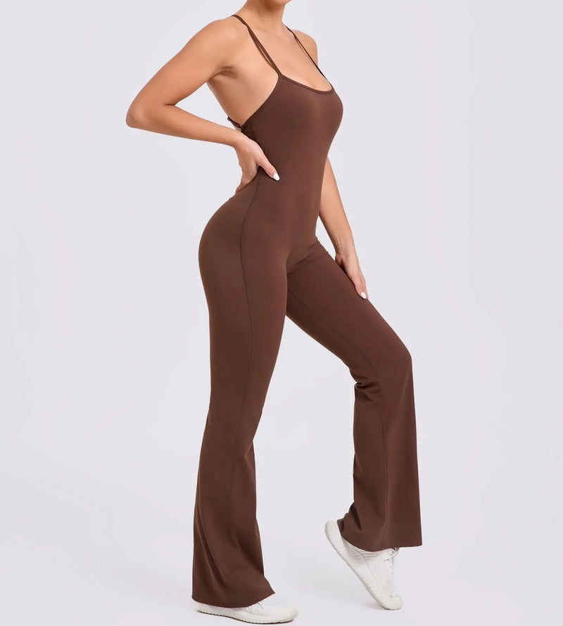 Sleek Noir Flare Jumpsuit