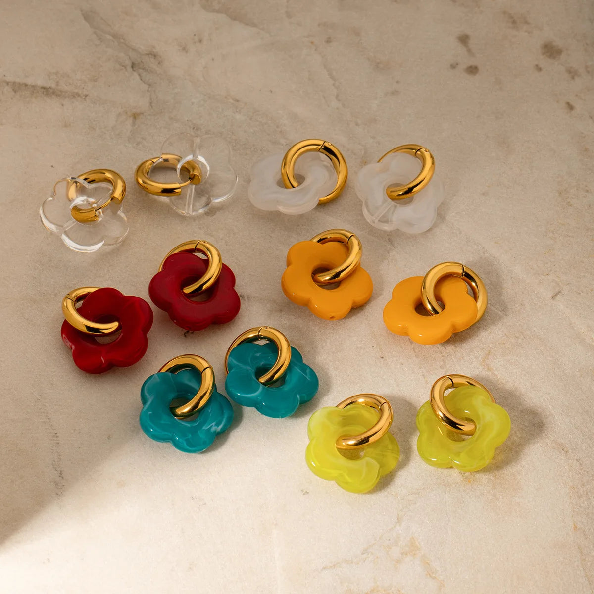 Flower Hoop Earrings